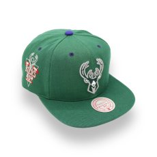 画像1: MITCHELL & NESS MILWAUKEE BUCKS 40TH ANNIVERSARY SIDE PATCH SNAPBACK CAP (1)